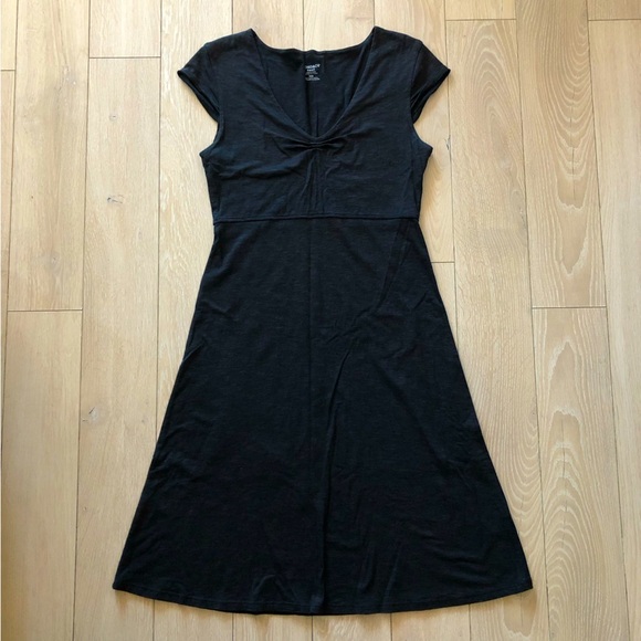 Toad & Co Rosemarie Cap Sleeve Sundress in Black&Dark Grey Size S OrganicCotton - Picture 1 of 10